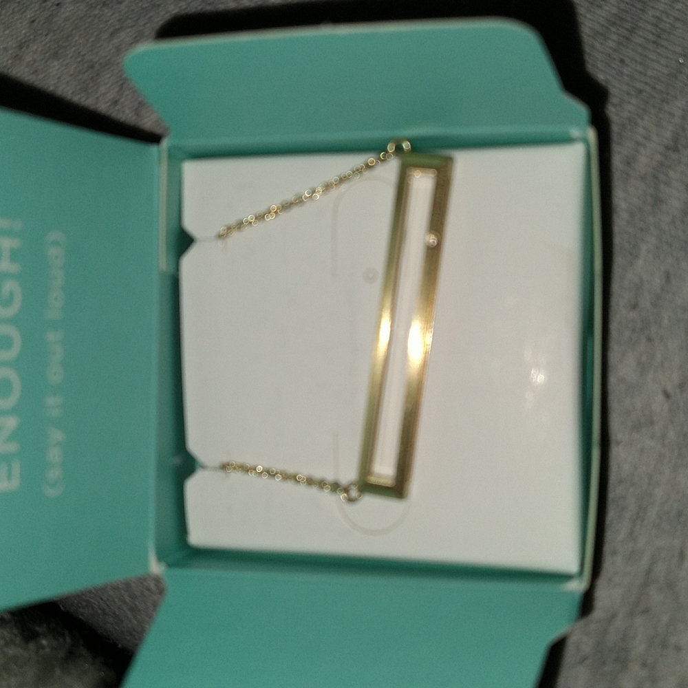 Gold bar charm necklace